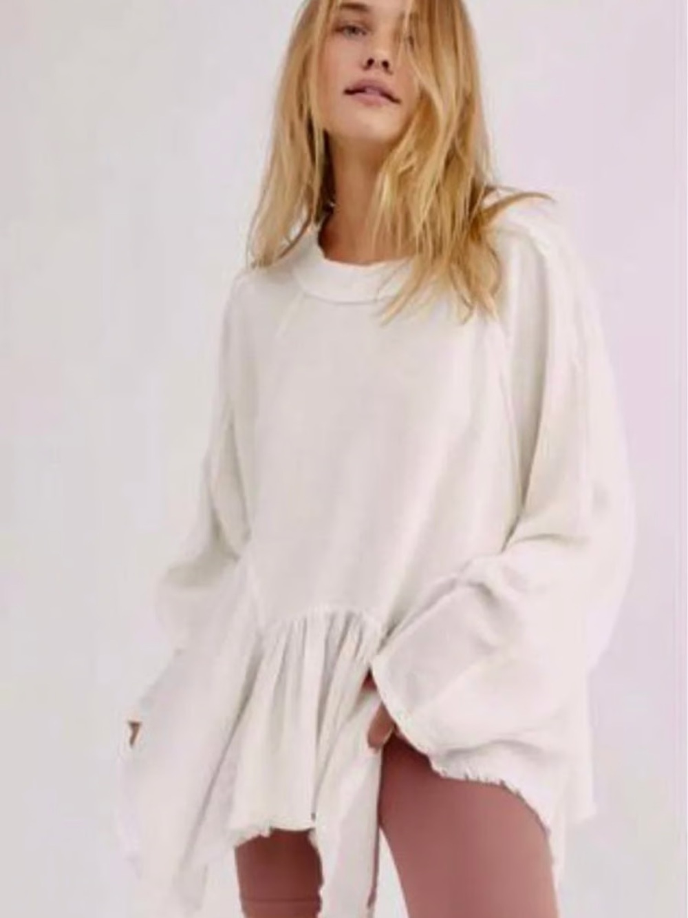 Free People Gold Duster Oversized Pullover